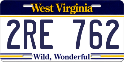 WV license plate 2RE762