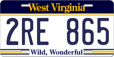 WV license plate 2RE865