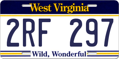 WV license plate 2RF297