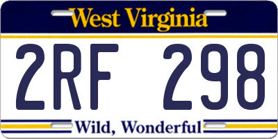 WV license plate 2RF298