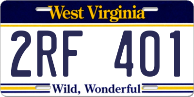 WV license plate 2RF401