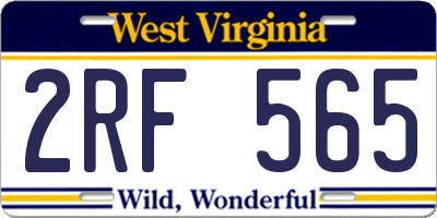 WV license plate 2RF565