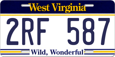 WV license plate 2RF587