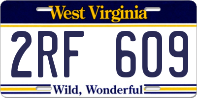 WV license plate 2RF609