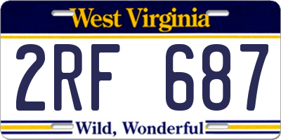 WV license plate 2RF687
