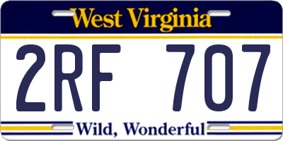 WV license plate 2RF707
