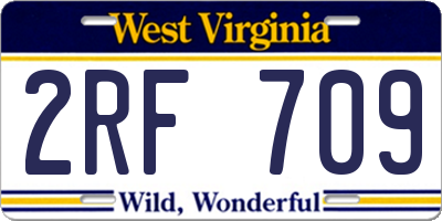 WV license plate 2RF709
