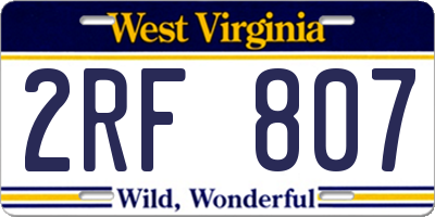 WV license plate 2RF807
