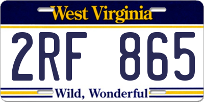 WV license plate 2RF865
