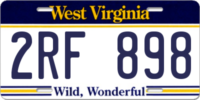 WV license plate 2RF898