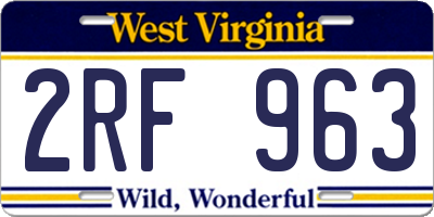 WV license plate 2RF963