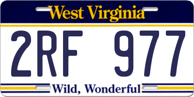 WV license plate 2RF977