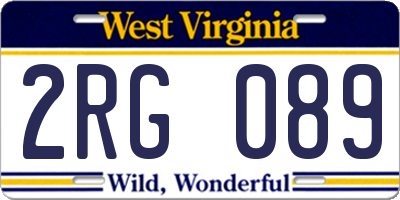 WV license plate 2RG089