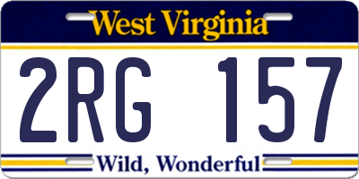 WV license plate 2RG157