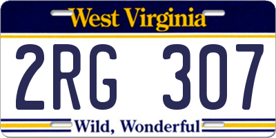 WV license plate 2RG307
