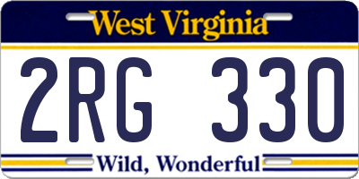 WV license plate 2RG330