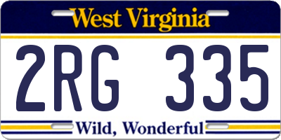 WV license plate 2RG335
