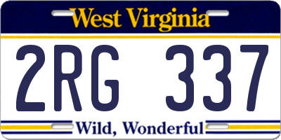 WV license plate 2RG337