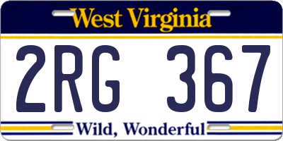 WV license plate 2RG367