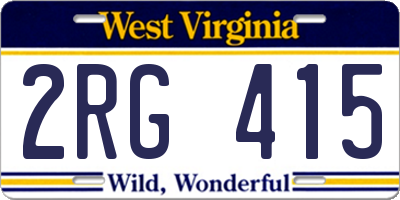 WV license plate 2RG415