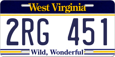 WV license plate 2RG451