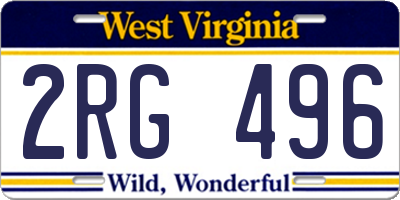 WV license plate 2RG496