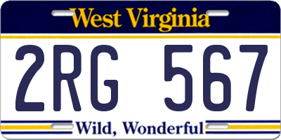 WV license plate 2RG567