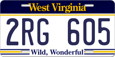 WV license plate 2RG605