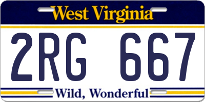 WV license plate 2RG667