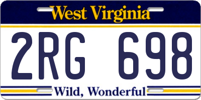 WV license plate 2RG698