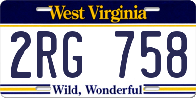 WV license plate 2RG758