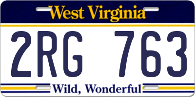 WV license plate 2RG763