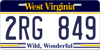 WV license plate 2RG849