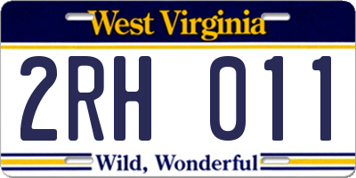WV license plate 2RH011