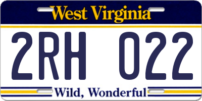 WV license plate 2RH022