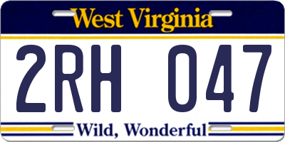 WV license plate 2RH047