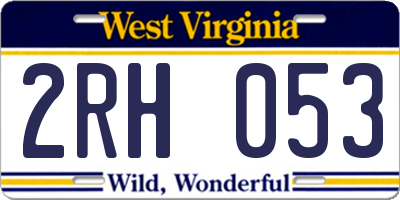 WV license plate 2RH053