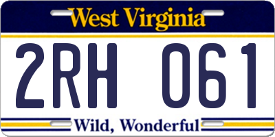 WV license plate 2RH061