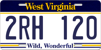 WV license plate 2RH120