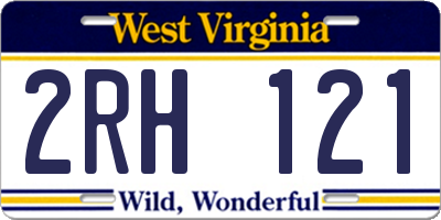 WV license plate 2RH121