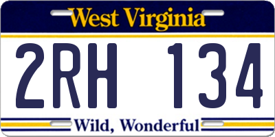 WV license plate 2RH134