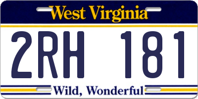 WV license plate 2RH181
