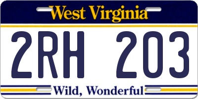 WV license plate 2RH203