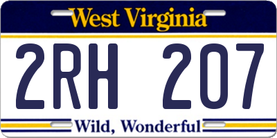 WV license plate 2RH207