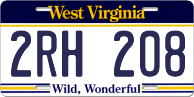 WV license plate 2RH208