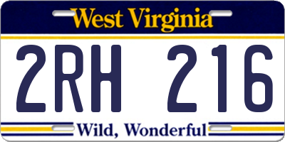 WV license plate 2RH216