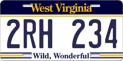 WV license plate 2RH234