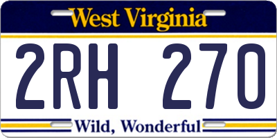 WV license plate 2RH270