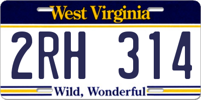 WV license plate 2RH314