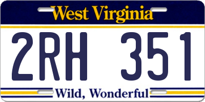 WV license plate 2RH351